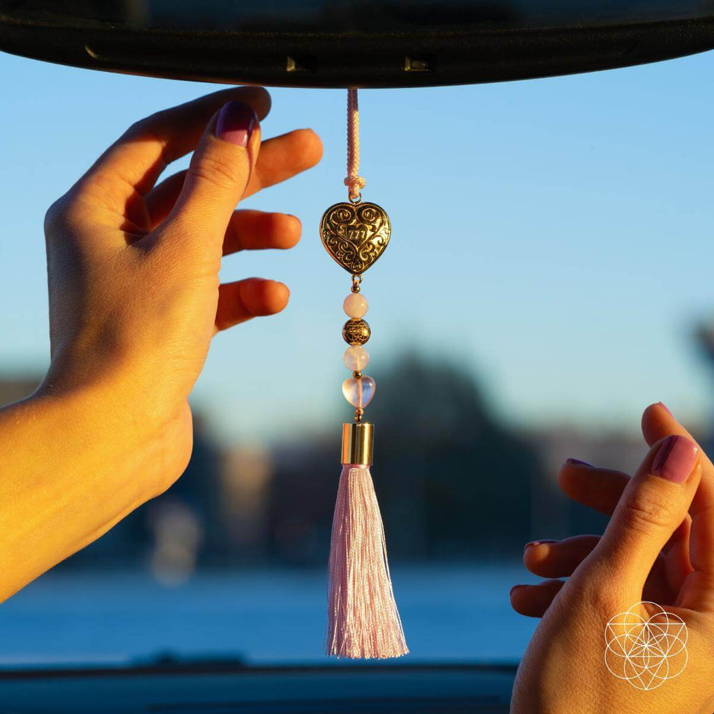 Car Guardian - 'You Are Loved' Heart Charm Tassel