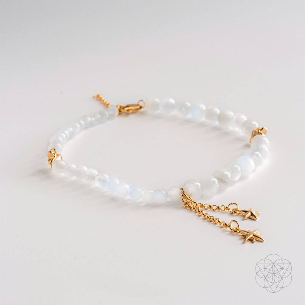 Divine Intuition - Moonstone Anklet and Earrings Set