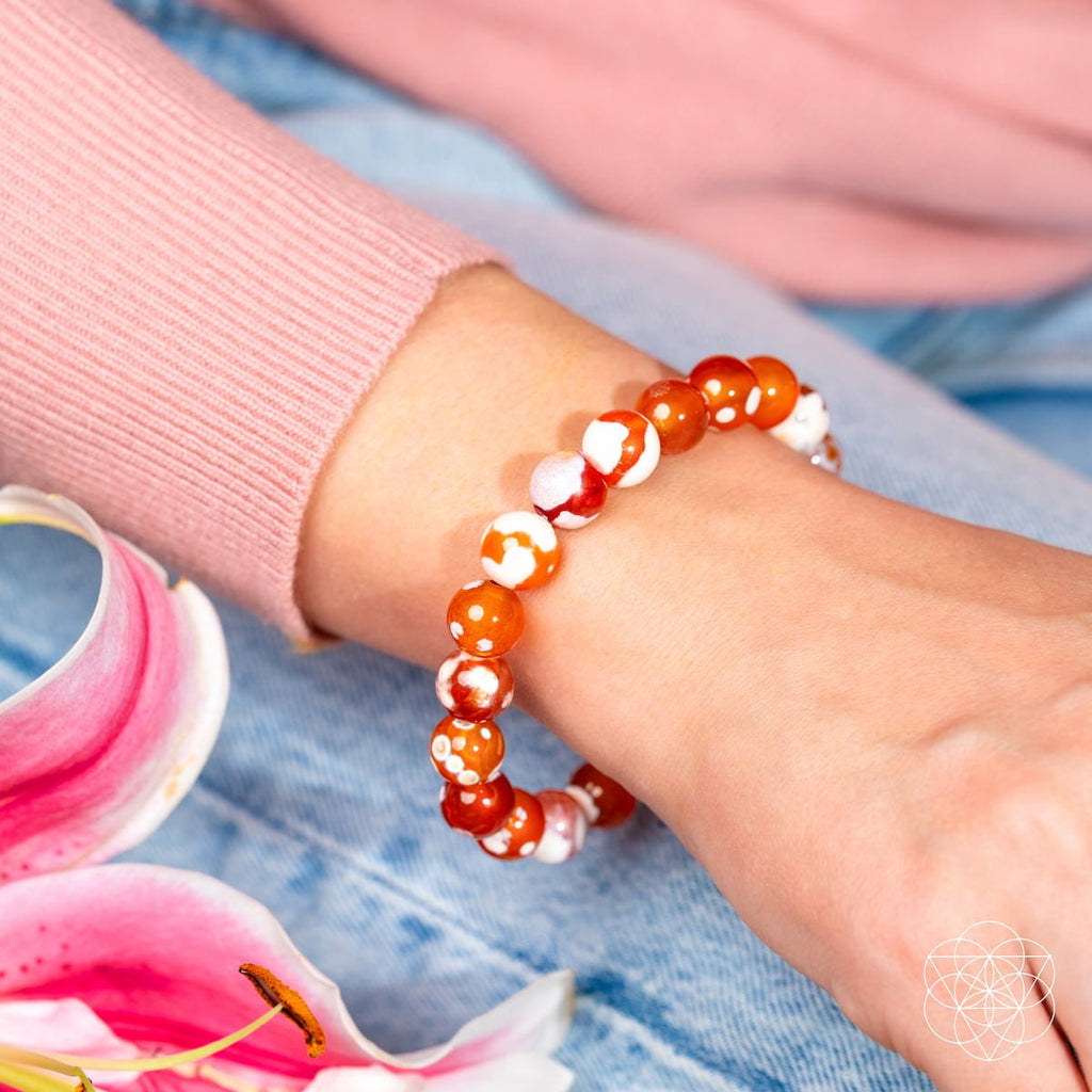Feminine Force – Carnelian Orca Agate Bracelet