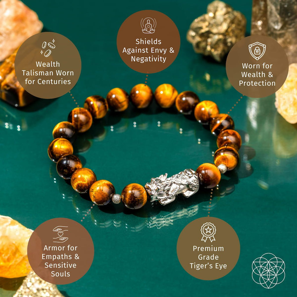 Fortune Flows - Tiger's Eye & Pixiu Bracelet