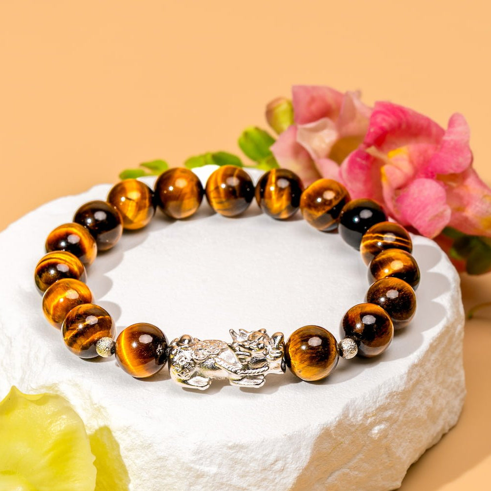Fortune Flows - Tiger's Eye & Pixiu Bracelet